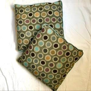 Polka dot throw pillows